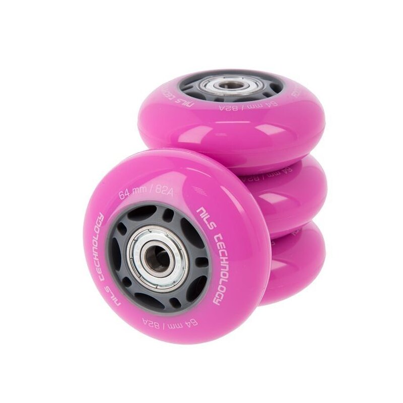 Kółka do łyżworolek NILS EXTREME 16-32-019 Różowy