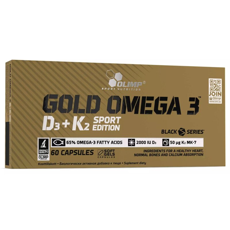 Kwasy Omega-3 + Witamina D3+K2 OLIMP Gold Omega 3 Sport Edition (60 kapsułek)
