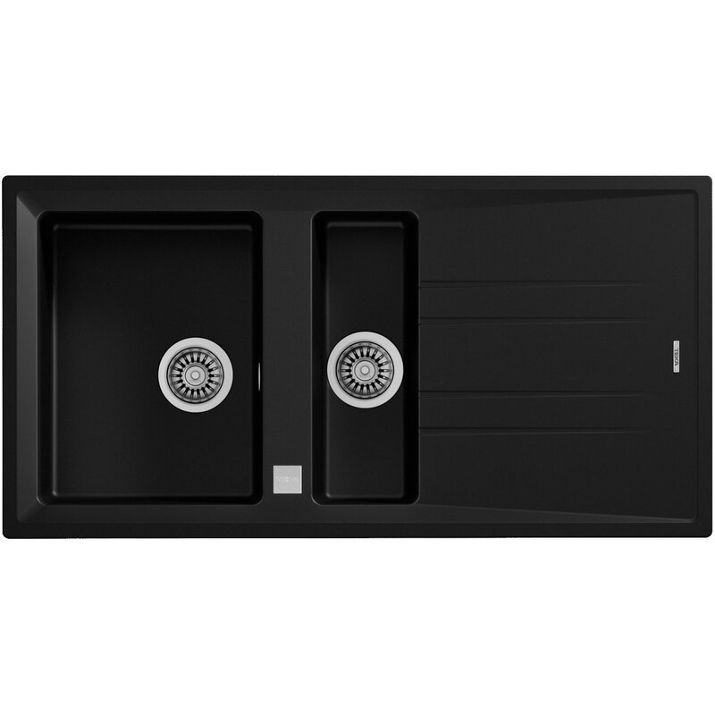 Zlewozmywak półtorakomorowy z ociekaczem TEKA Stone 60 B-TG 1½B 1D 115360008 Carbon 51x100