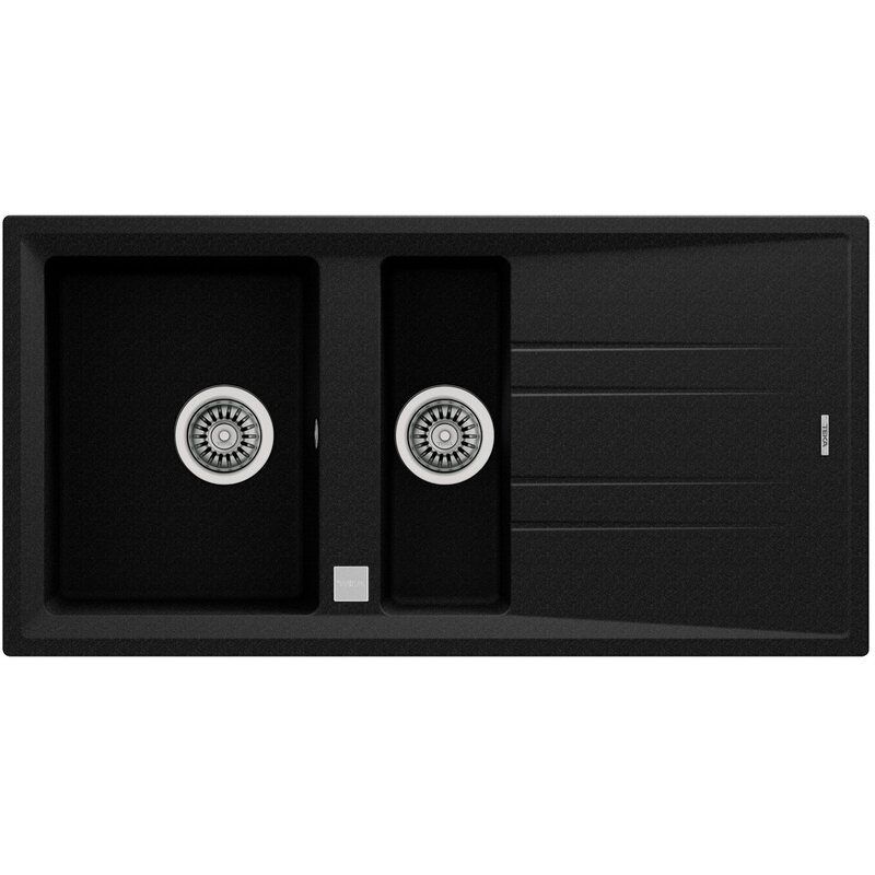 Zlewozmywak półtorakomorowy z ociekaczem TEKA Stone 60 B-TG 1½B 1D 115360010 Onyx 51x100