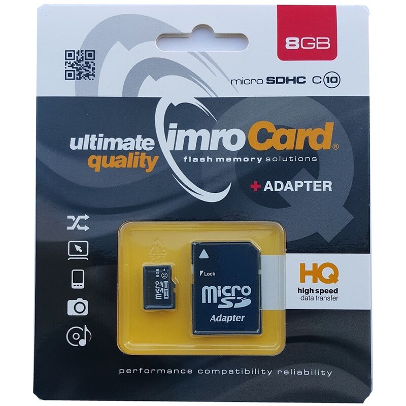 Karta pamięci IMRO microSDHC 8GB + Adapter