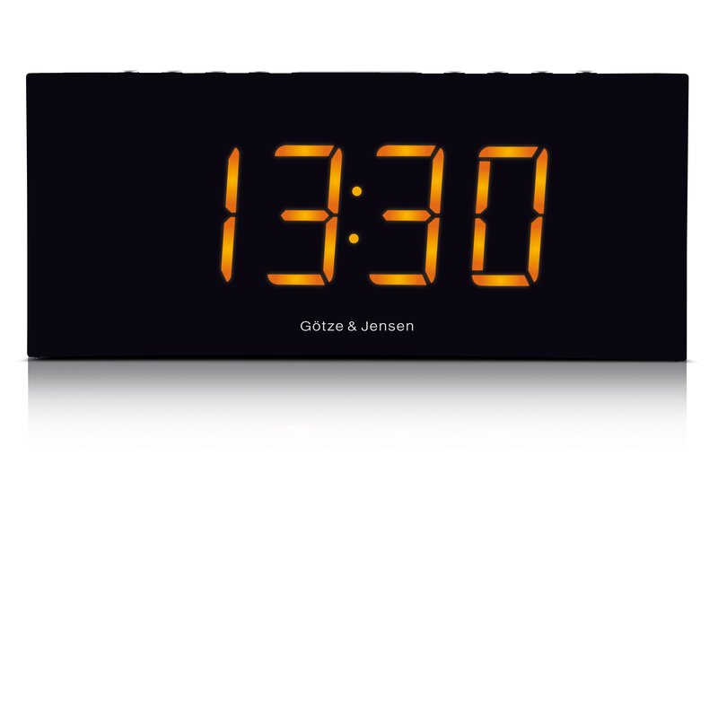 Radiobudzik GÖTZE&JENSEN Golden Line RCL700 Czarny, Tuner FM, Projekcja czasu na ścianie, Gniazdo USB, Alarm, Zasilanie sieciowe