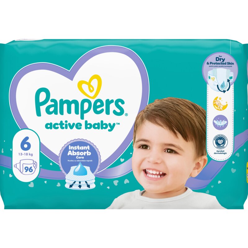 Pieluchy PAMPERS Active Baby 6 Extra Large (96 szt.)