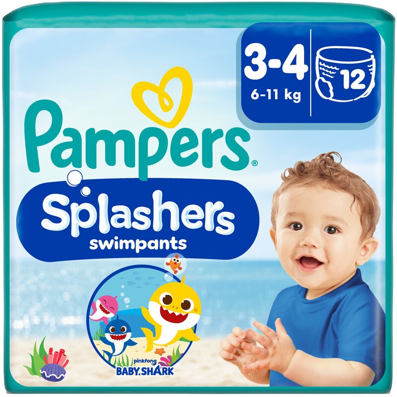 Pieluchomajtki PAMPERS Splashers Baby Shark 3 (12 szt.)
