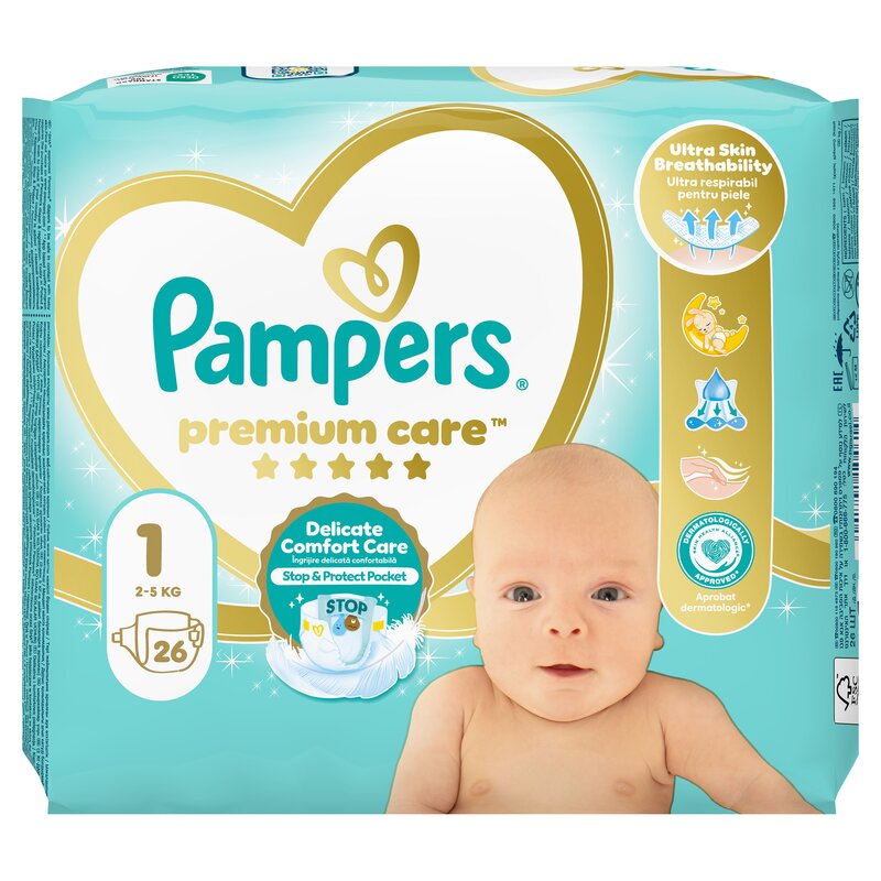 Pieluchy PAMPERS Premium Care 1 (26 szt.)