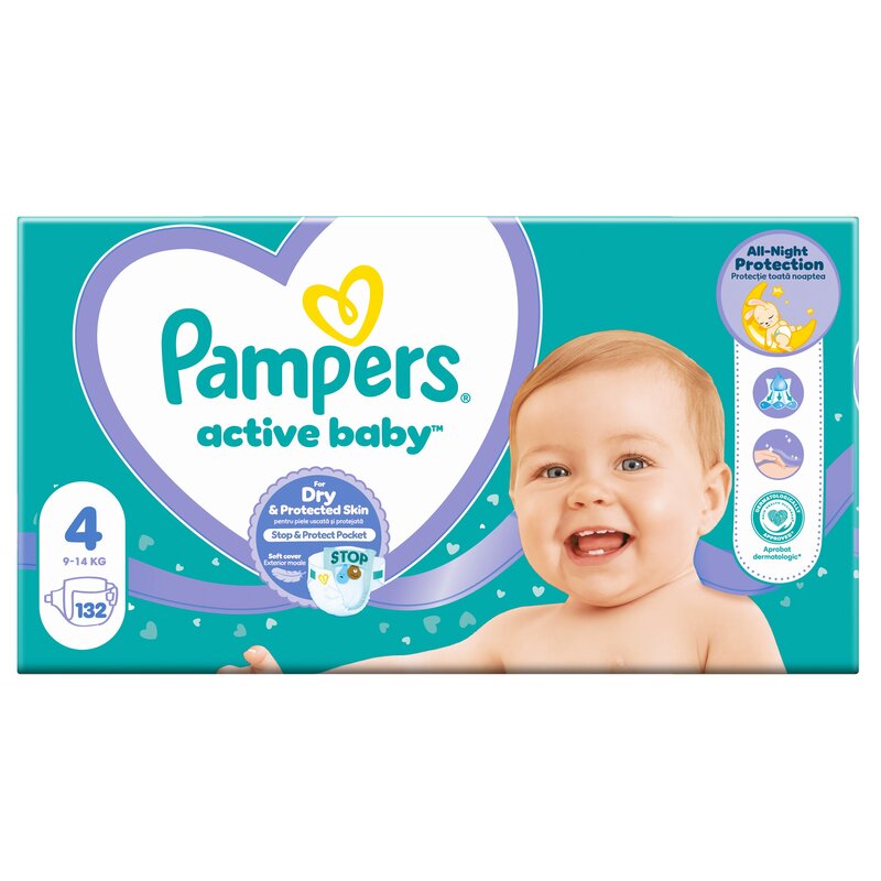 Pieluchy PAMPERS Active Baby 4 (132 szt.)