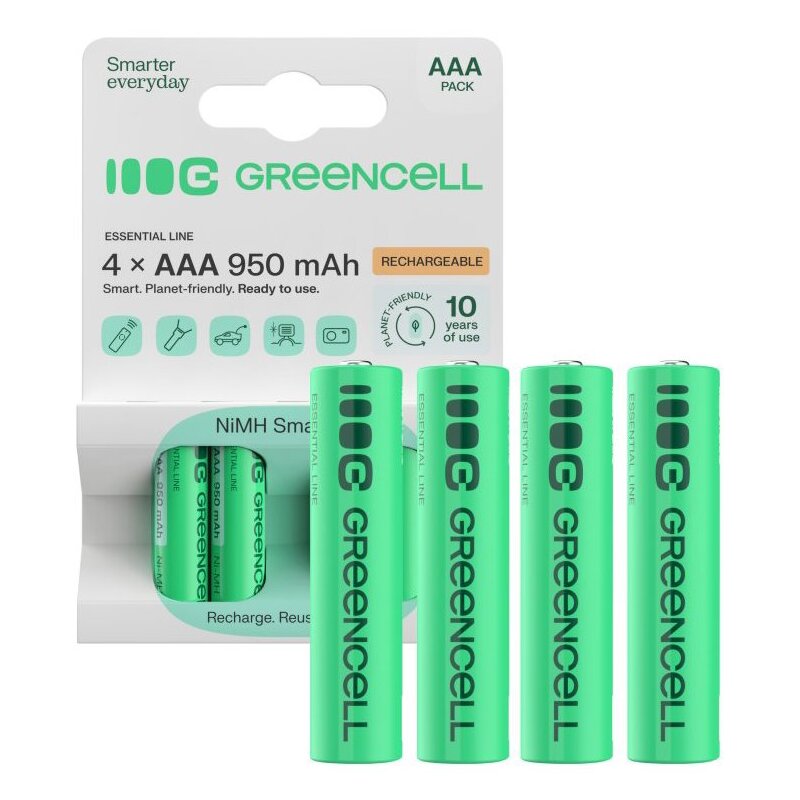 Green Cell Akumulatorki Paluszki 4x AAA HR03 950mAh