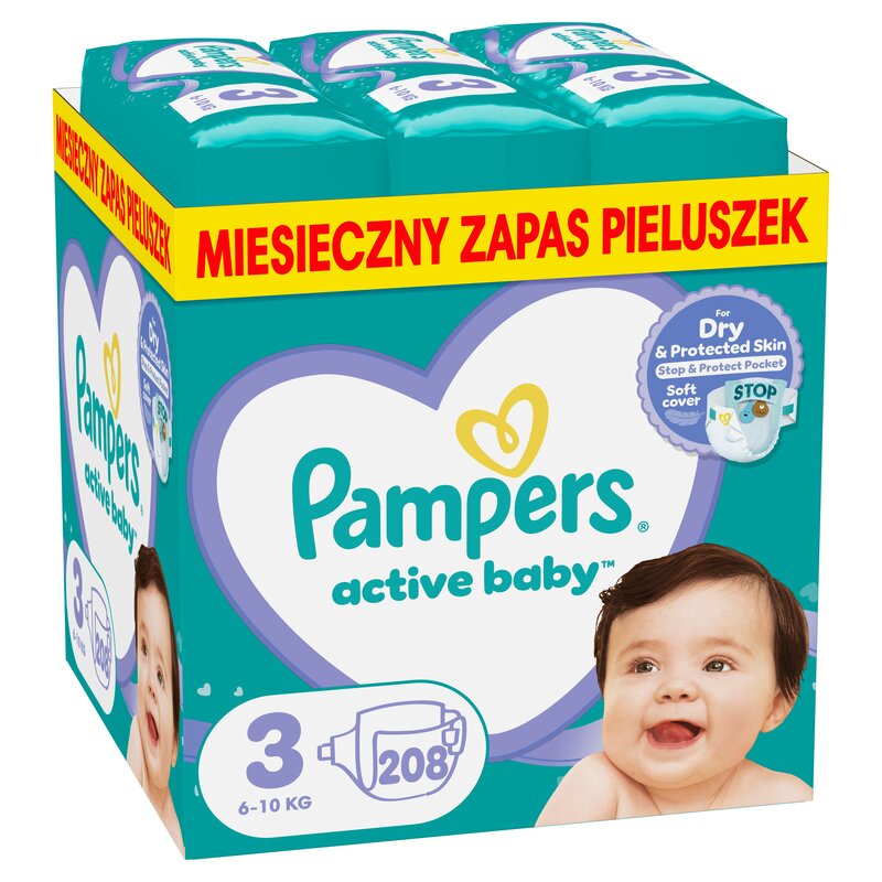 Pieluchy PAMPERS Active Baby 3 (208 szt.)