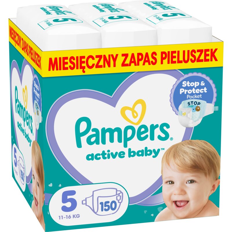 Pieluchy PAMPERS Active Baby 5 (150 sztuk)