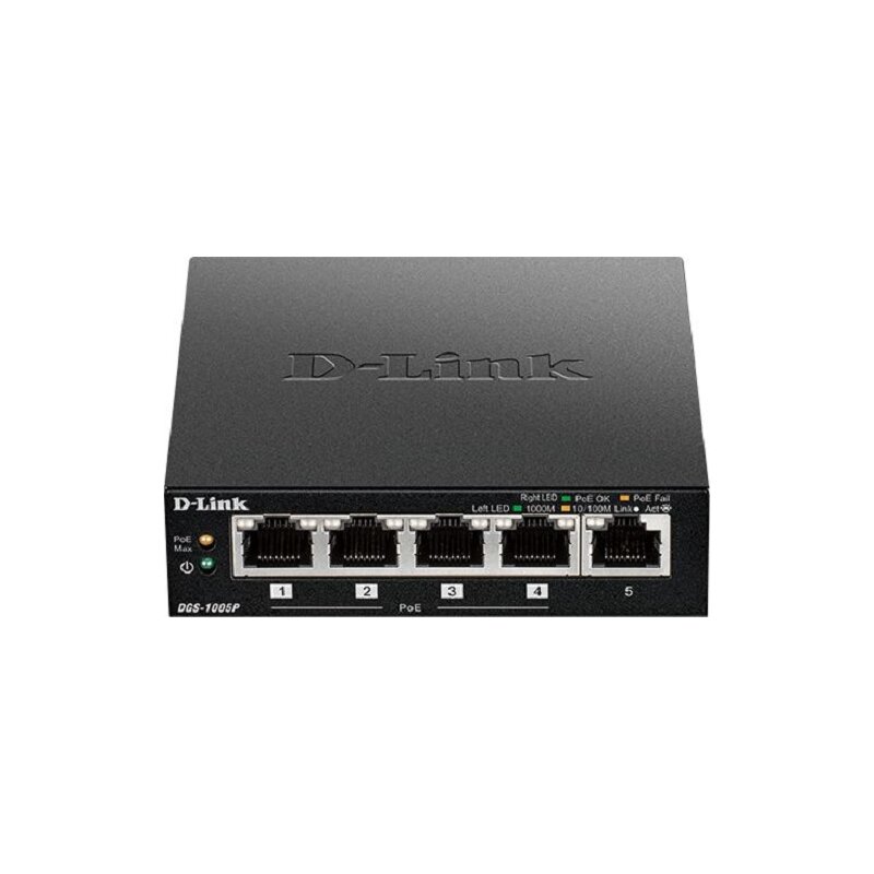 Switch D-LINK DGS-1005P Fast Ethernet, 5 portów, Funkcja PoE