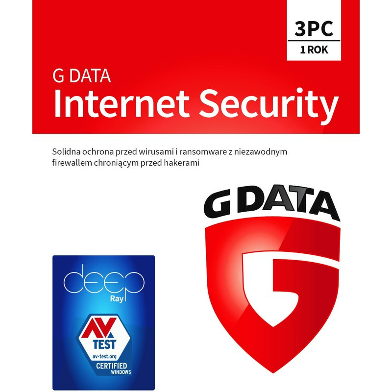 Antywirus G DATA Internet Security 3 URZĄDZENIA 1 ROK Kod aktywacyjny