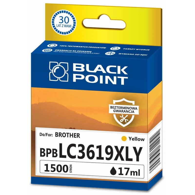 Tusz BLACK POINT do Brother LC-3619XLY Żółty 17 ml BPBLC3619XLY