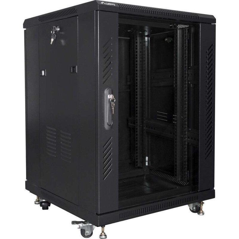 Szafa RACK LANBERG 19" 15U FF01-6615-12B 600 x 600 mm, Stojąca Czarny