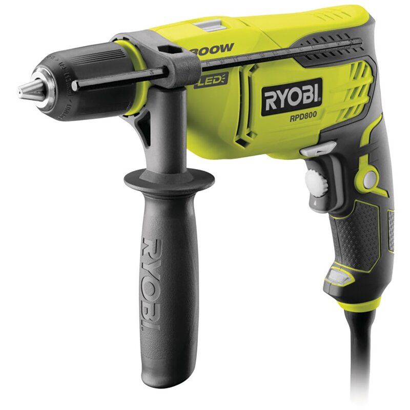 Wiertarka udarowa RYOBI RPD800-K sieciowa 800W + dodatkowy uchwyt + ogranicznik