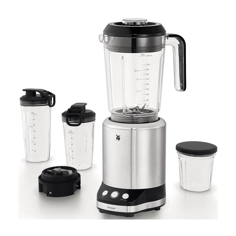 Blender kielichowy WMF Kult X + 2 bidony i pojemnik w komplecie