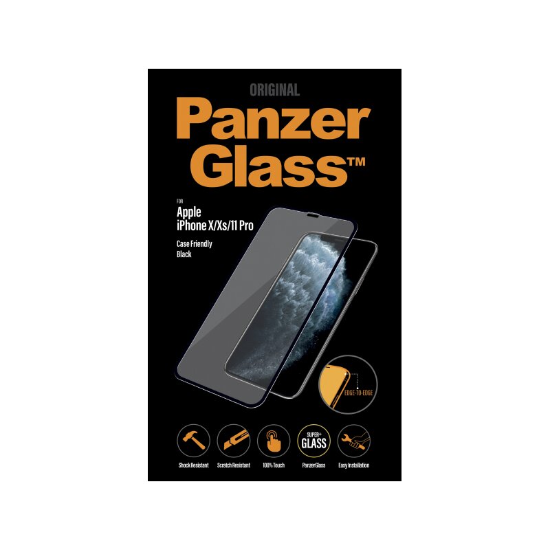 Szkło hartowane PANZERGLASS do Apple iPhone X/XS/11 Pro Czarny