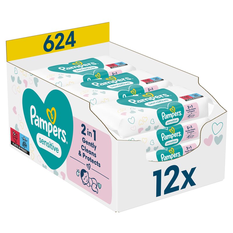Chusteczki nawilżane PAMPERS Sensitive (624 szt.)