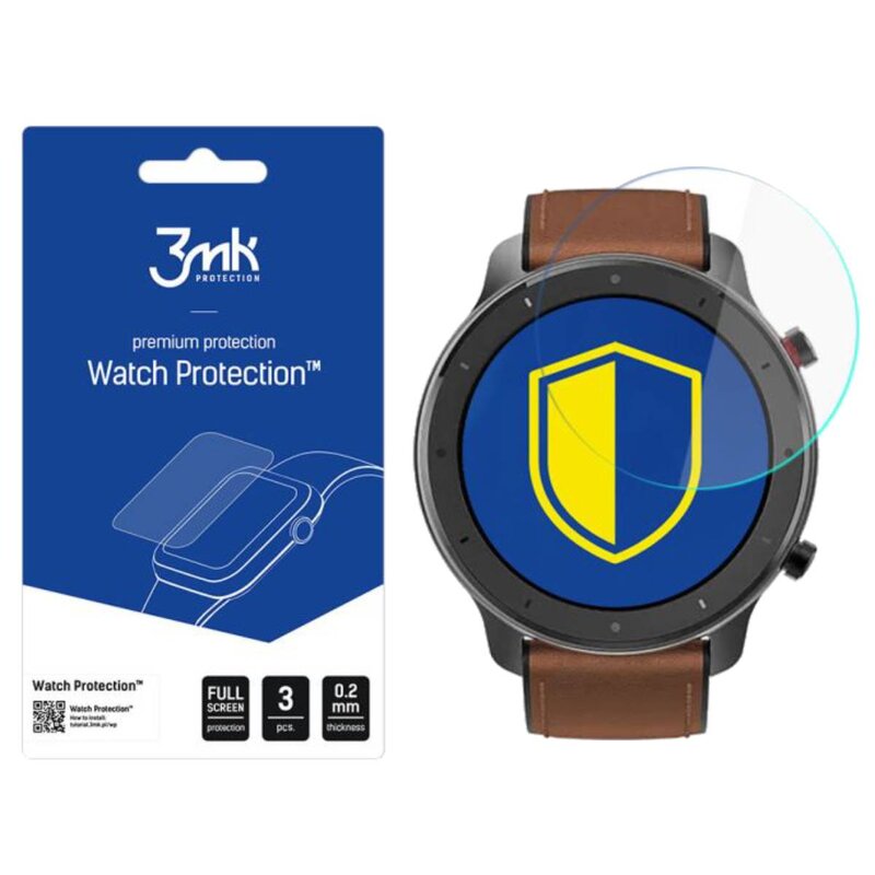 Szkło hybrydowe 3MK Watch Protection do Xiaomi Amazfit GTR 47mm (3 szt.)