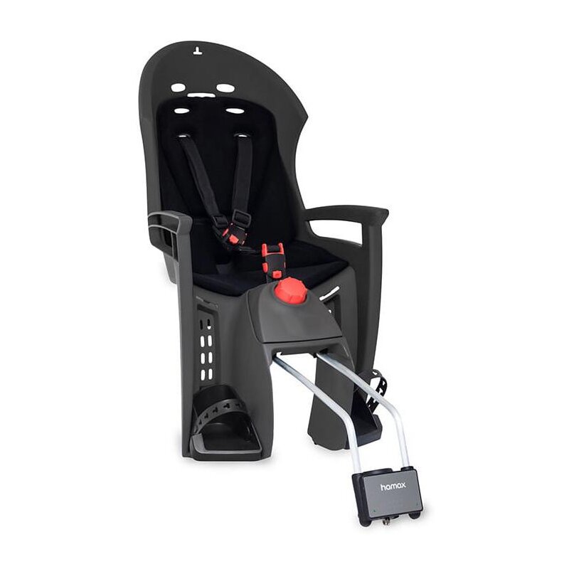 Fotelik rowerowy HAMAX Siesta Tylny Rura podsiodłowa 22kg Szaro-czarny