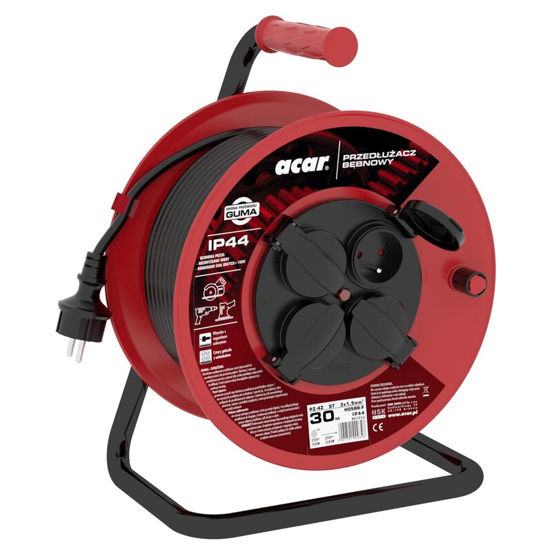 Przedłużacz ACAR M01952 30 m Czarny