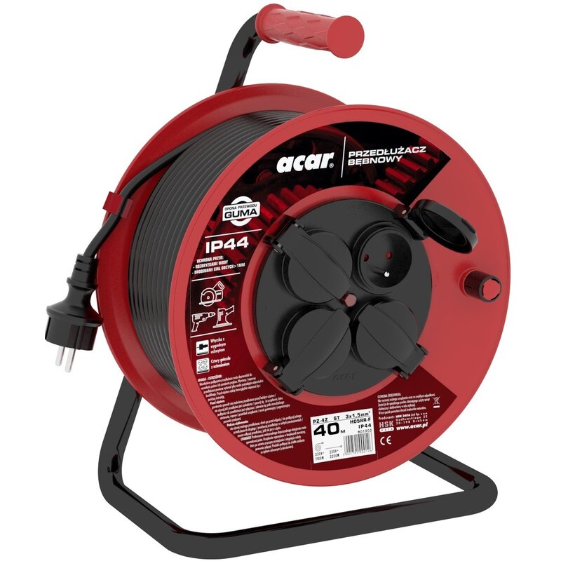 Przedłużacz ACAR M01903 40 m Czarny
