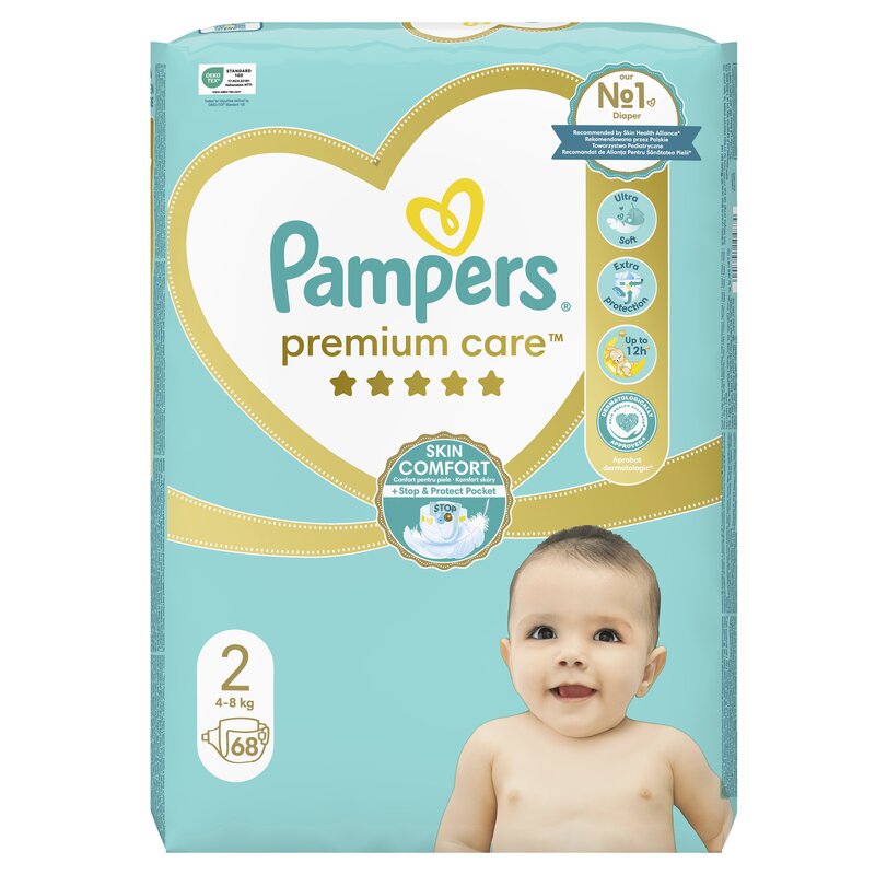 Pieluchy PAMPERS Premium Care 2 Mini (68 szt.)