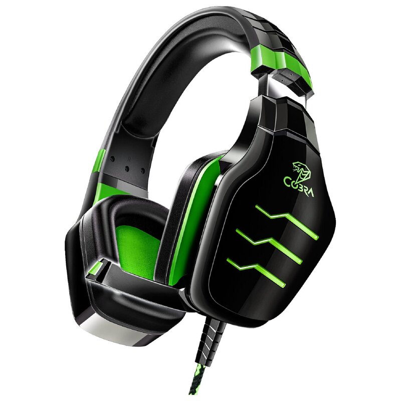 Słuchawki Q-SMART Cobra QSHXB050 Nauszne Czarno-zielony