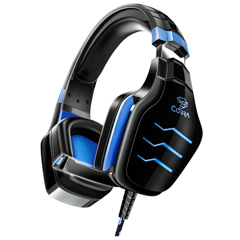 Słuchawki Q-SMART Cobra QSHPS050 Nauszne Czarno-niebieski