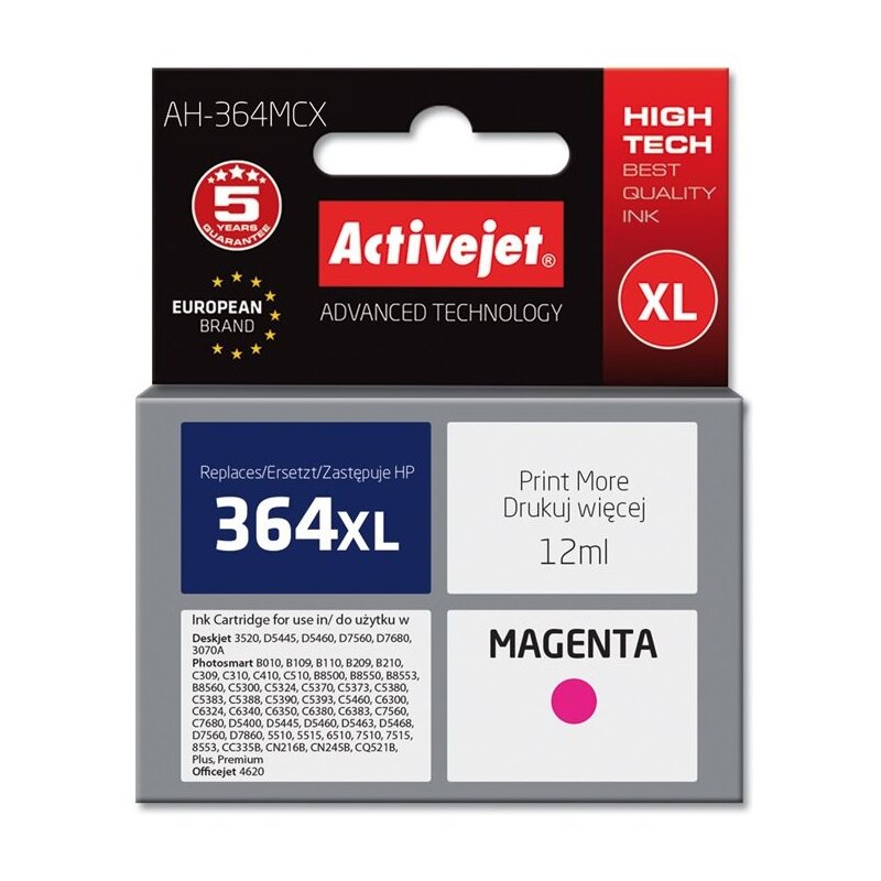 Tusz ACTIVEJET do HP 364 XL CB324EE Purpurowy 12 ml AH-364MCX