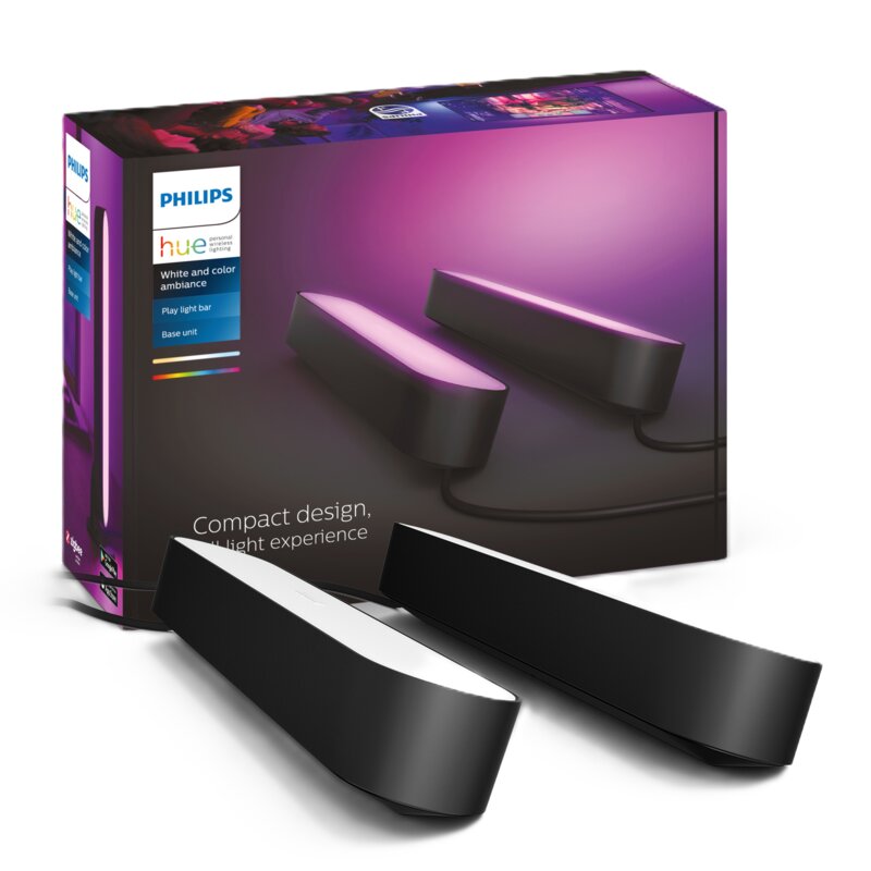 Inteligentna lampa stołowa PHILIPS HUE Play 915005733901 Bluetooth Zigbee RGBW LED Czarny (2 szt.)