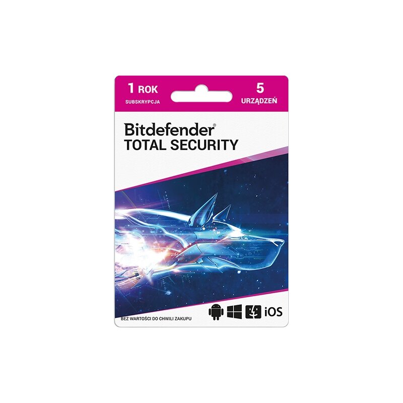 Antywirus BITDEFENDER Total Security 5 URZĄDZEŃ 1 ROK Kod aktywacyjny