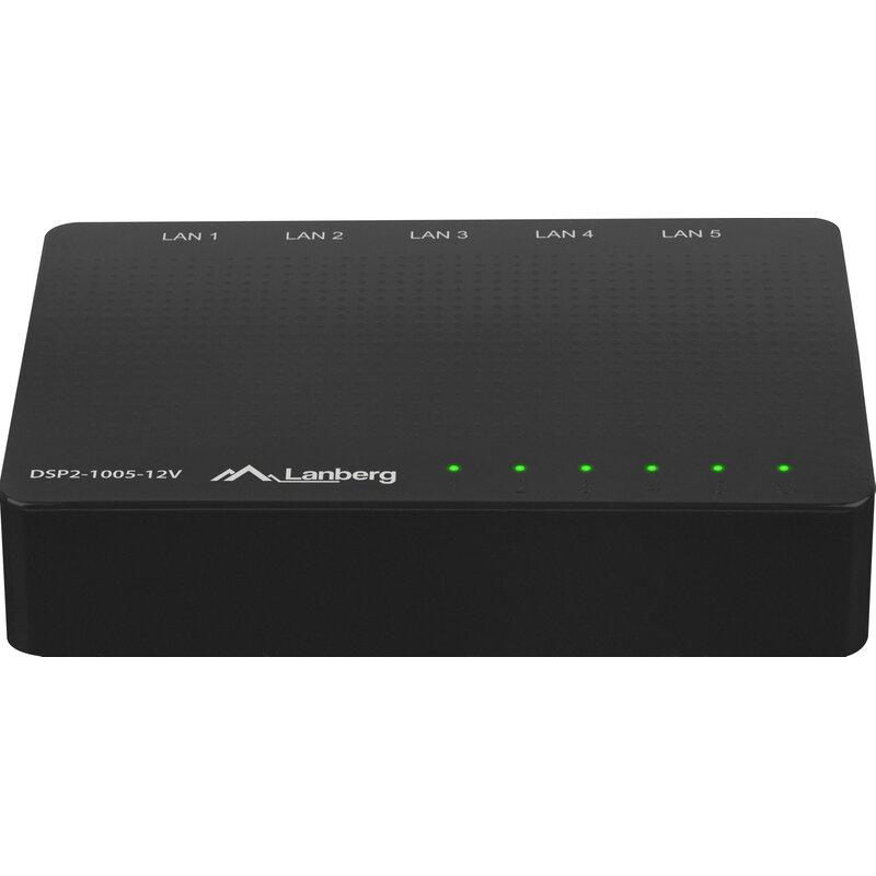 Lanberg Przełącznik 5X 1GB/S GIGABIT 12V Ethernet DSP2-1005-12V