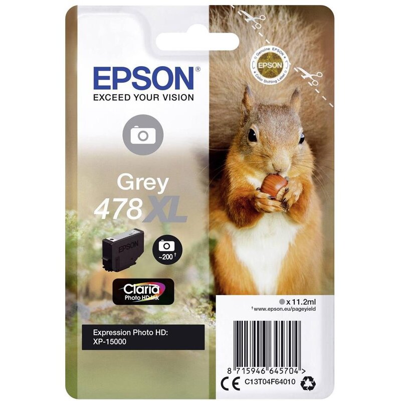 Epson 478XL Szary 11.2 ml C13T04F64010