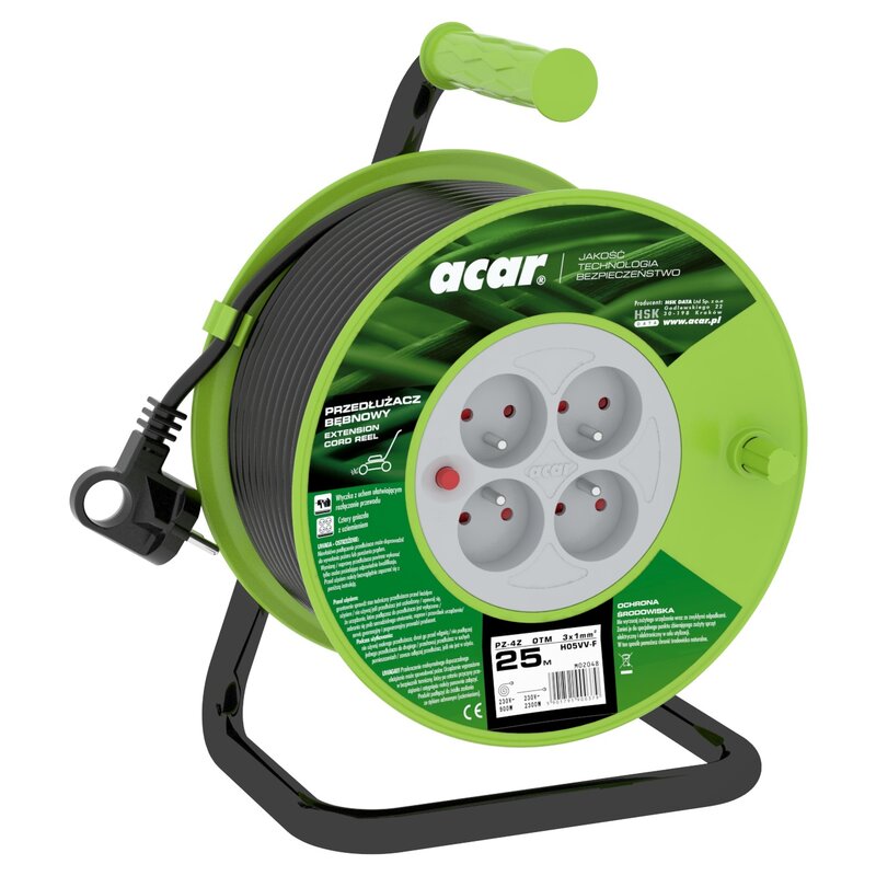 Przedłużacz ACAR M02048 25 m Czarny