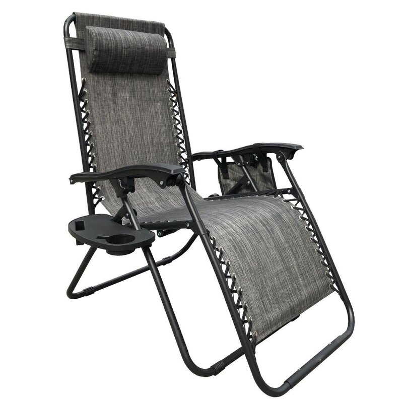 Leżak SASKA GARDEN Wielofunkcyjny składany Szary