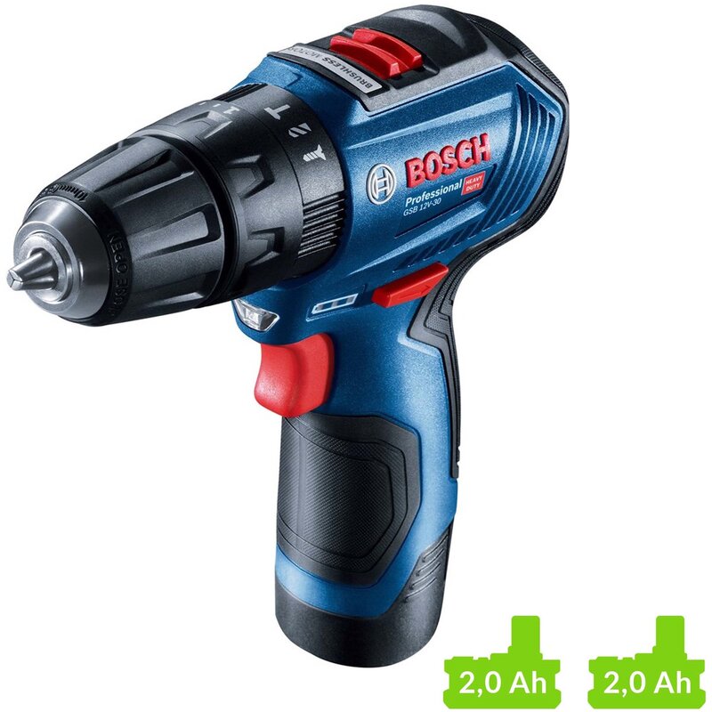 Wiertarko-wkrętarka BOSCH Professional GSB 12V-30 06019G9100 zestaw akumulatorów