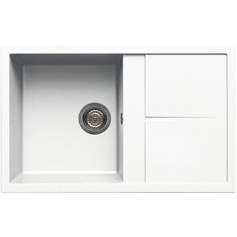 Zlewozmywak jednokomorowy z ociekaczem ELLECI Unico 300 K96 Biały 50x79