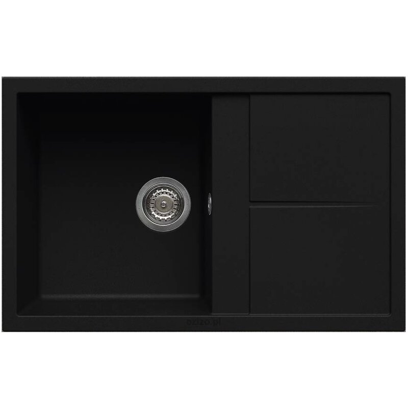 Zlewozmywak jednokomorowy z ociekaczem ELLECI Unico 300 K86 Czarny 50x79