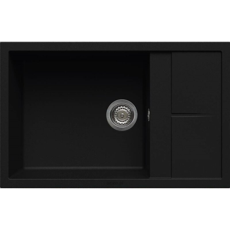 Zlewozmywak jednokomorowy z ociekaczem ELLECI Unico 310 K86 Czarny 50x78