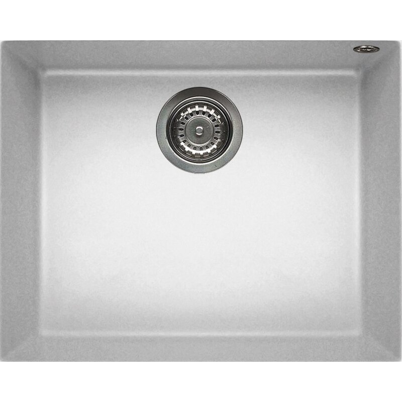 Zlewozmywak jednokomorowy ELLECI Quadra 105 G68 Bianco 50x57