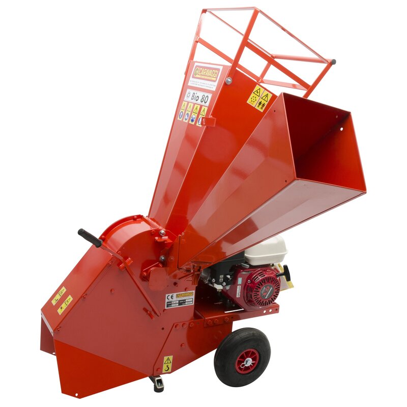 Rozdrabniacz do gałęzi CARRAVAGI Bio 80 Honda GX200 spalinowy 4.3kW średnica cięcia 60mm