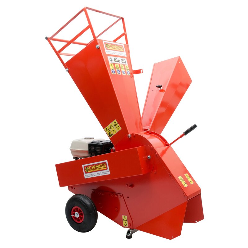 Rozdrabniacz do gałęzi CARAVAGGI Bio 80 Honda GX 160 spalinowy 3.5kW średnica cięcia 60mm