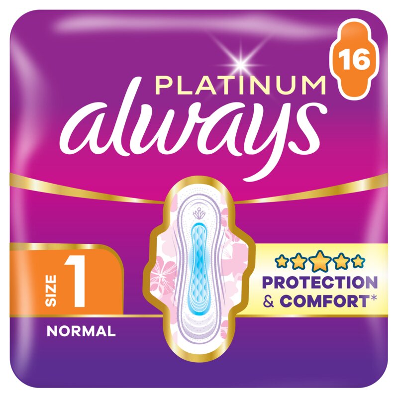 Podpaski ALWAYS Platinum Normal Rozmiar 1 (16 sztuk)