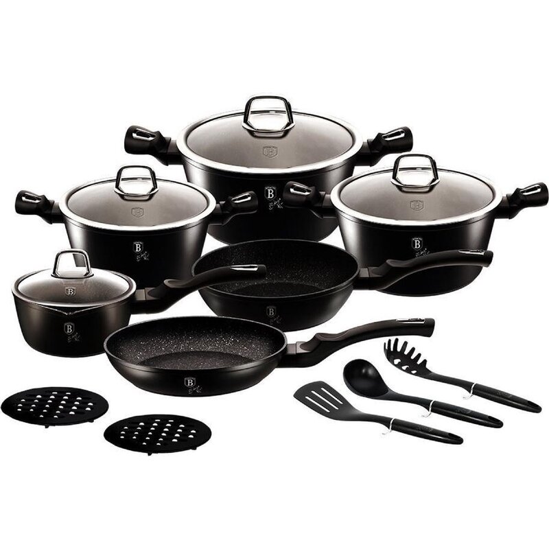 Zestaw garnków BERLINGER HAUS Black Silver Collection BH-6155 (15 elementów)