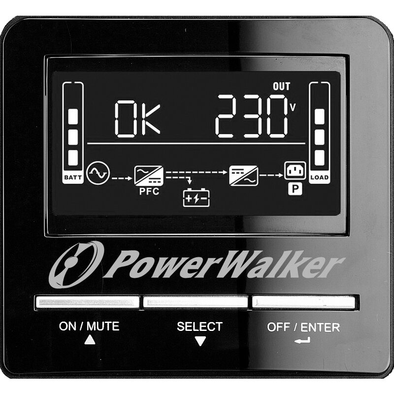 Power Walker VI 2000 CW (2000VA/1400W, 3x PL, LCD, USB, AVR)