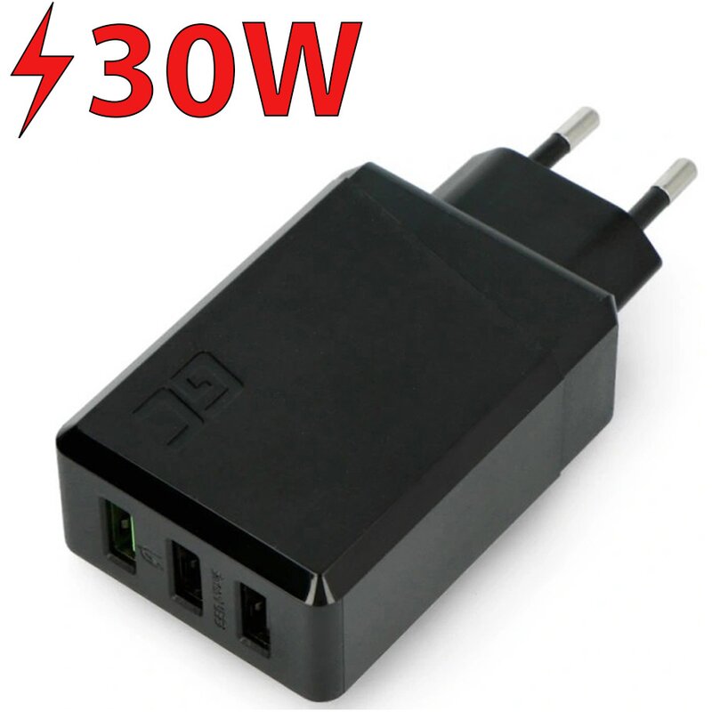 Ładowarka sieciowa GREENCELL ChargeSource 3 30W Czarny