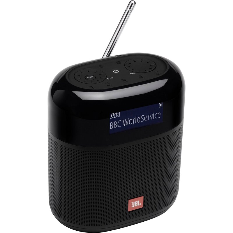 Radio JBL Tuner XL Czarne, Przenośne, Cyfrowe, Tuner FM/DAB/DAB+, Bluetooth, Odporność na wodę IPX7, Zasilanie Akumulatorowe