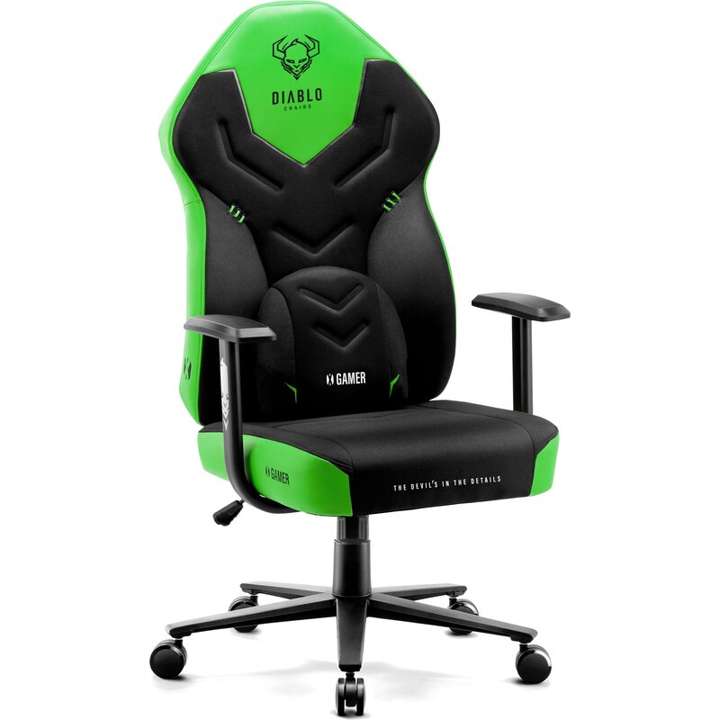 Fotel gamingowy DIABLO CHAIRS X-Gamer 2.0 Normal Size Czarno-zielony