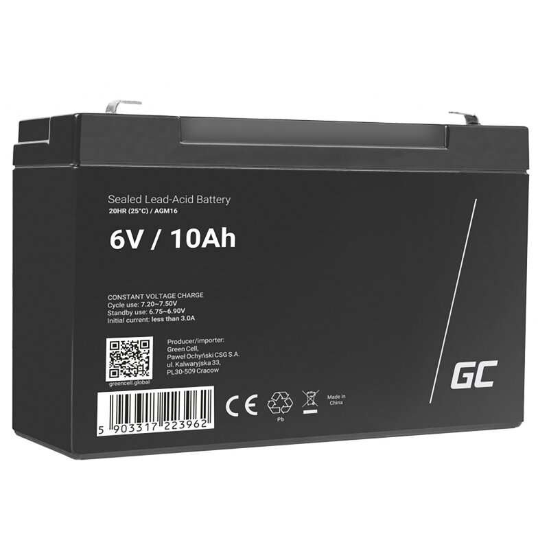 Akumulator GREENCELL AGM16 10Ah 6V