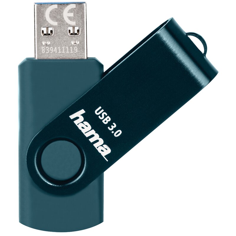 Pendrive HAMA Rotate 64GB, USB 3.2 Gen. 1 (USB 3.0), Odczyt 70 Mb/s Niebieski